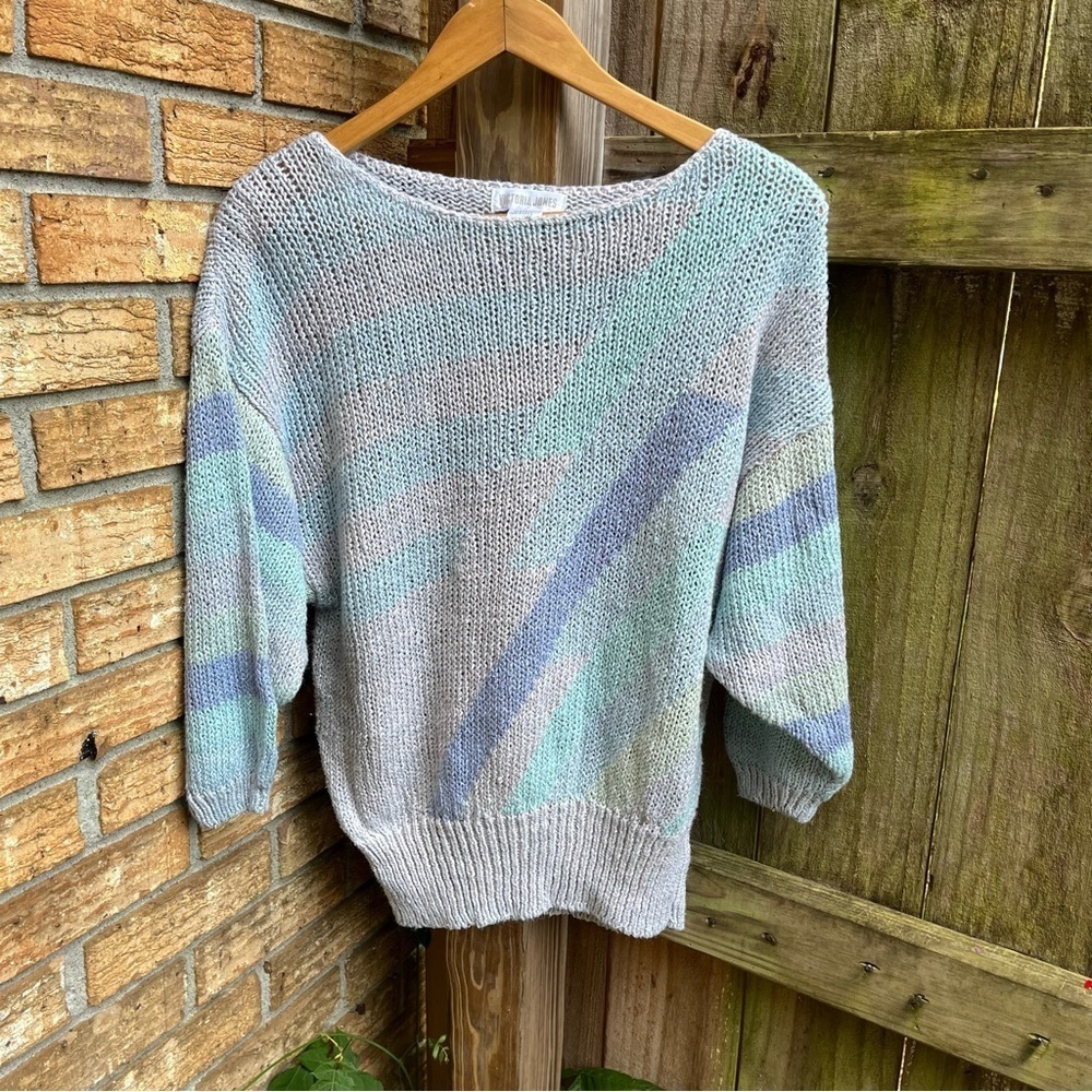 Victoria Jones Vintage Pastel Striped Sweater